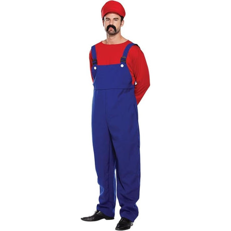 Henbrandt - Super Workman Costume (Red) - Men - Fancy Dress Central