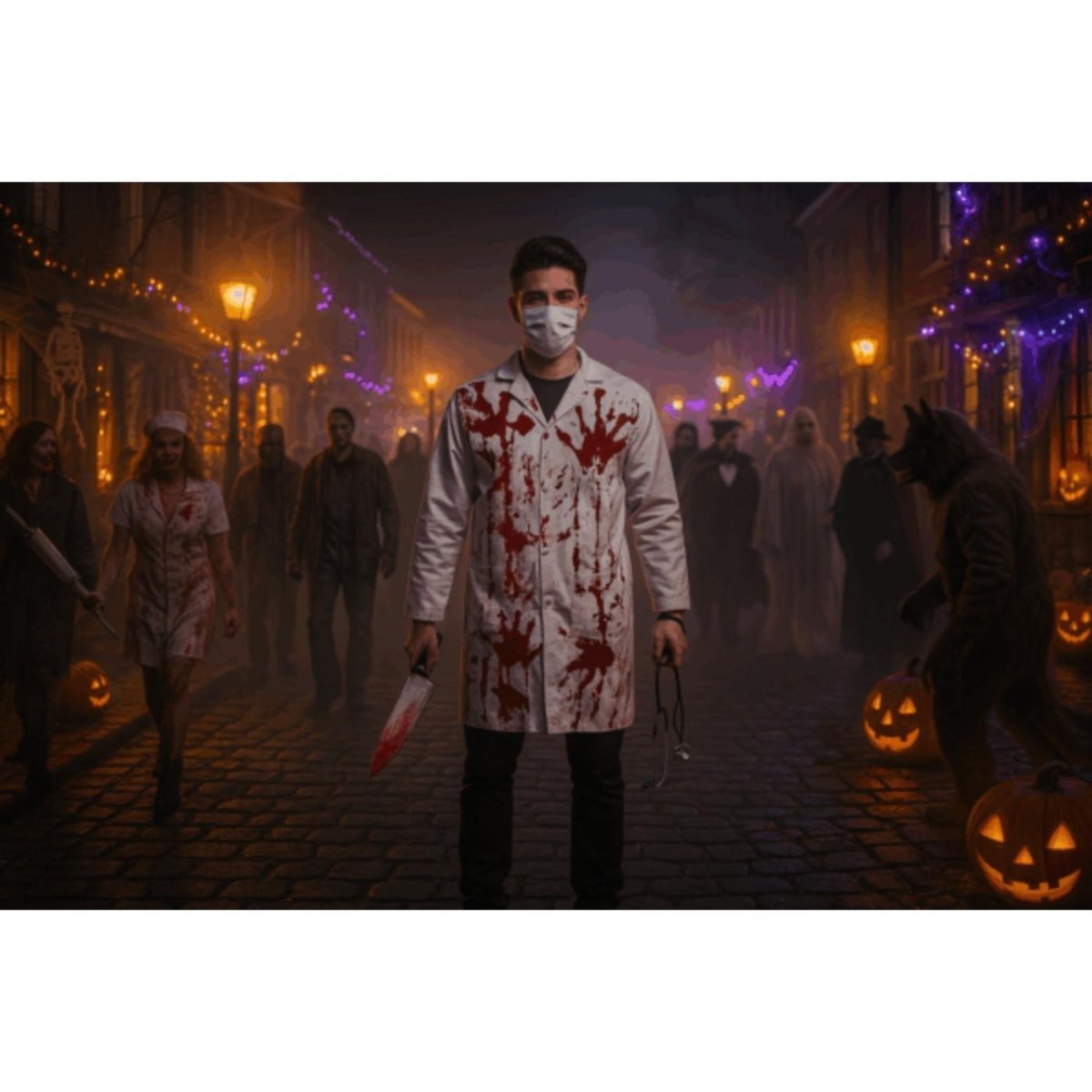 Henbrandt - Bloody Doctor Costume - Men - Fancy Dress Central