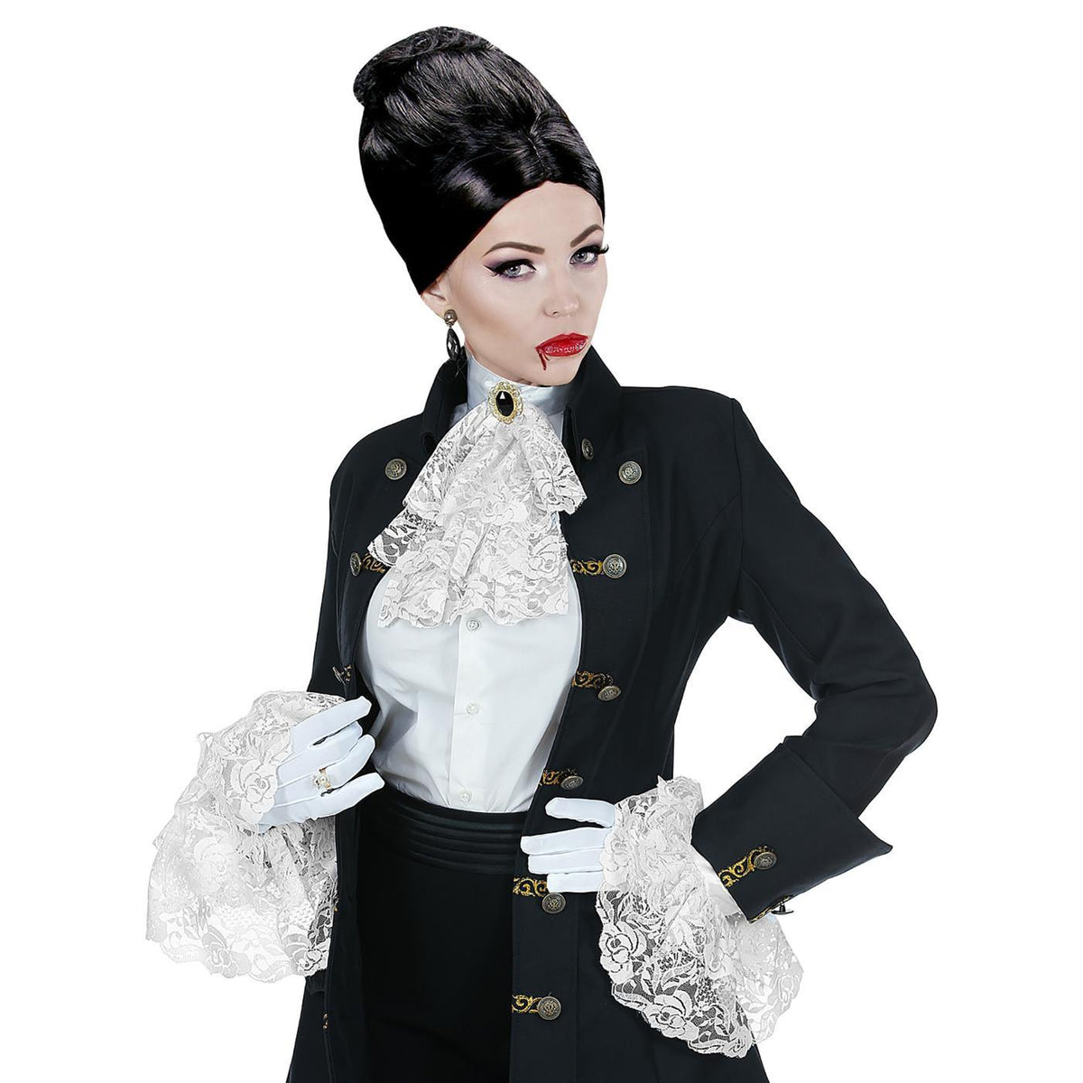 Lace Jabot with Gem & Cuffs - Adult