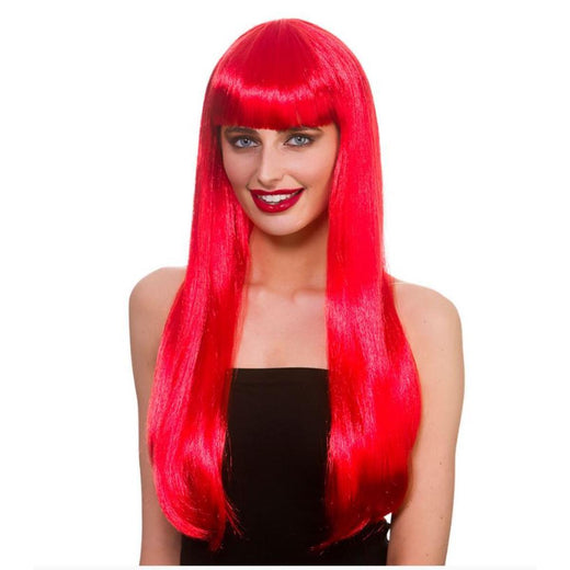 Wicked Costumes Ltd - Long Fantasy Wig with Fringe (Red) - Adult - Fancy Dress Central