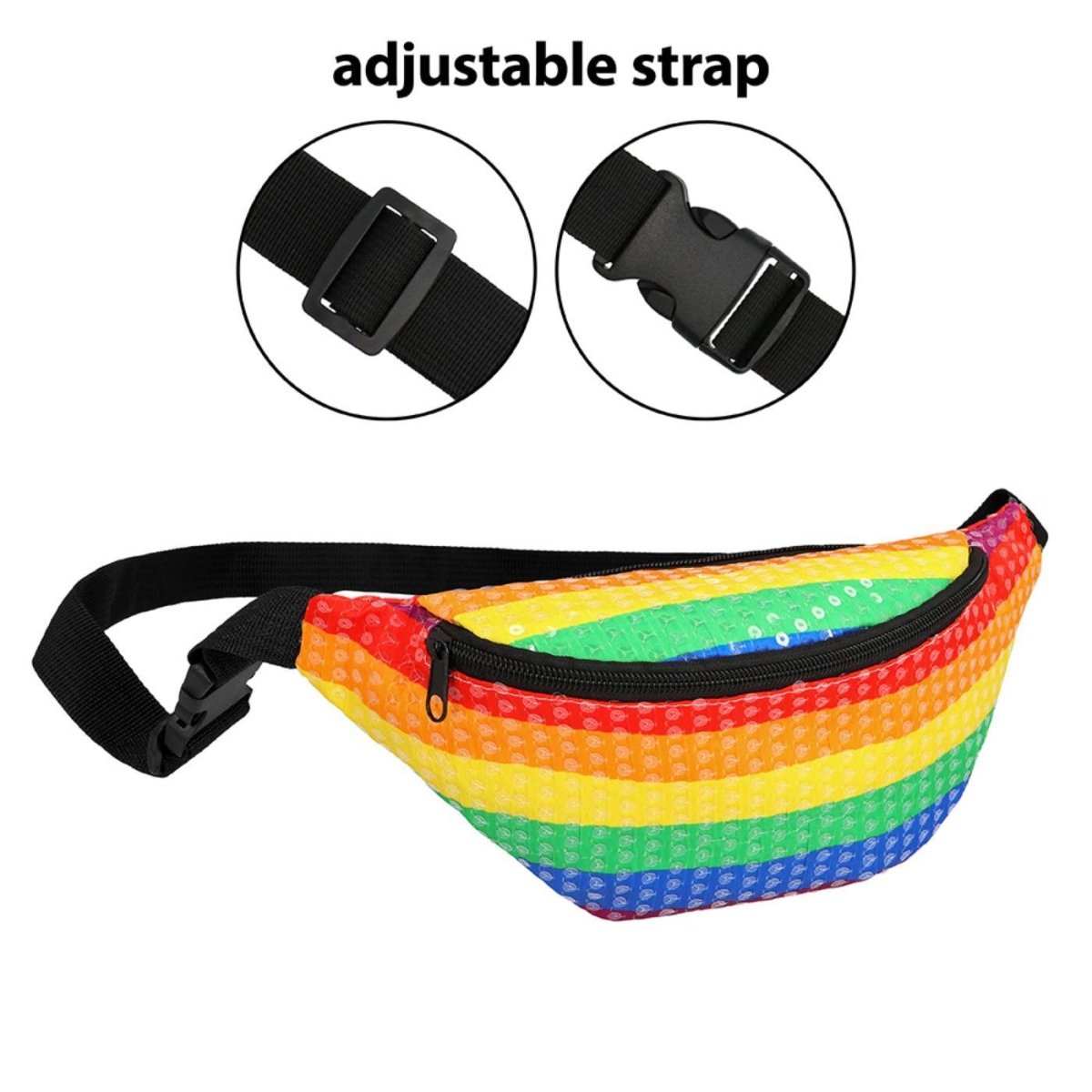 Boland - Sequin Waist Bag (Rainbow) - Adult - Fancy Dress Central