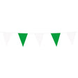 Boland - 10m Coloured Triangular Bunting (Green/White) - Fancy Dress Central