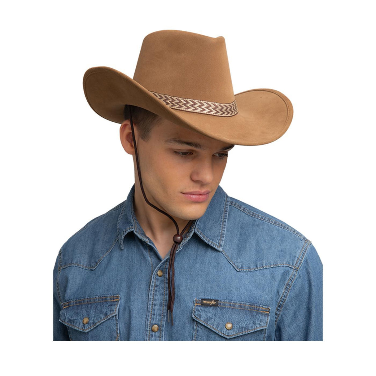 Suede Cowboy Hat (Brown) - Adult