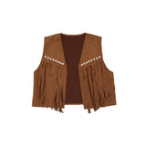 Faux Suede Waistcoat (Brown) - Women