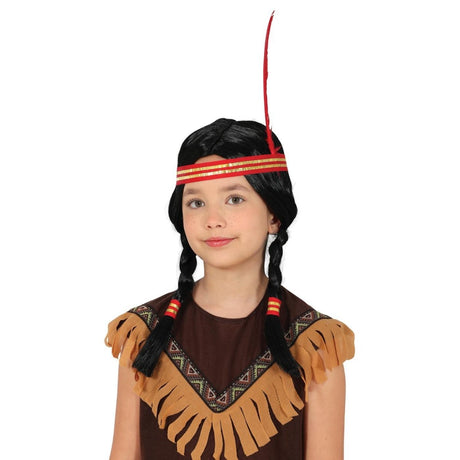 Fiestas Guirca - Native American Pigtail Wig - Child - Fancy Dress Central