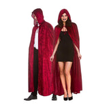 Wicked Costumes - Hooded Velvet Cloak (Red) - Adult - Fancy Dress Central