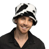 Fancy Dress Central - Animal Print Plush Bucket Hat (Cow) - Adult - Fancy Dress Central