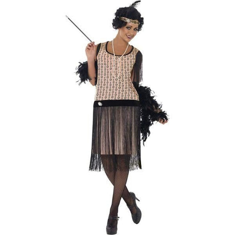 Smiffys - 20's Coco Flapper Costume - Womens - Fancy Dress Central