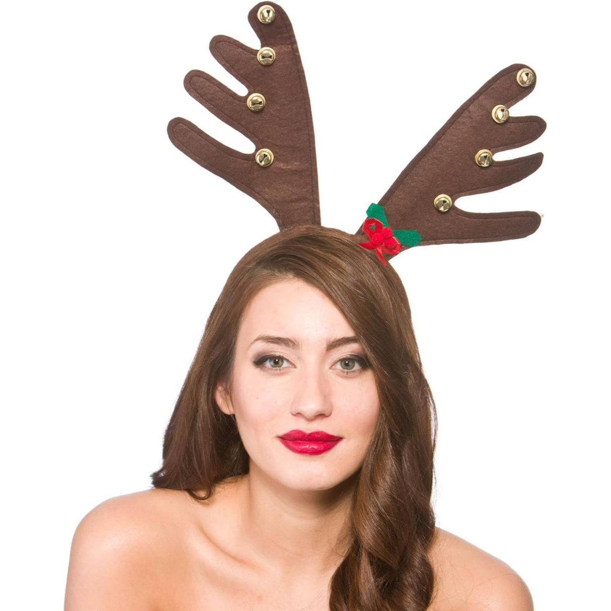 Reindeer Antlers with Bells on a Headband - Adult