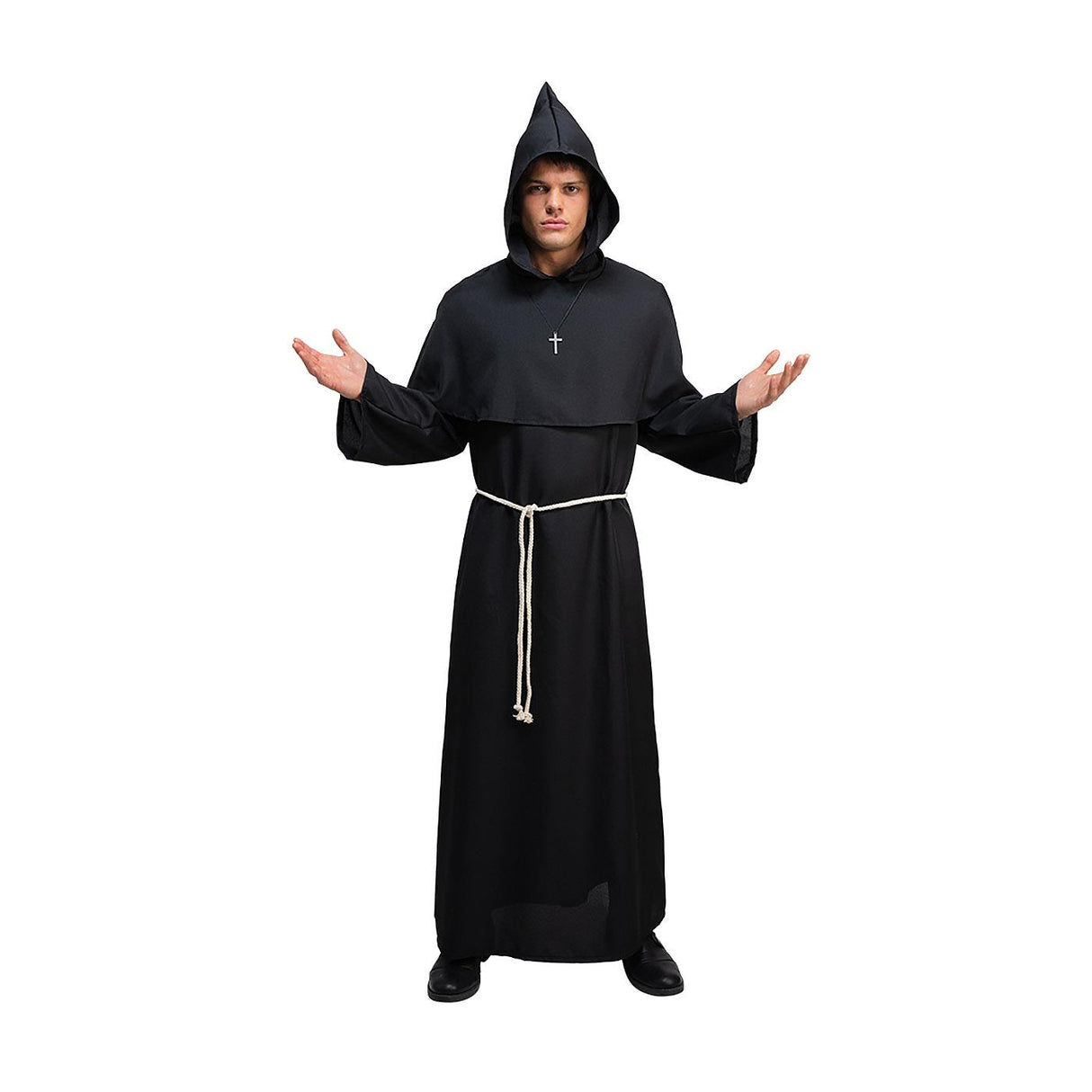 Medieval Monk Costume (Black) - Men
