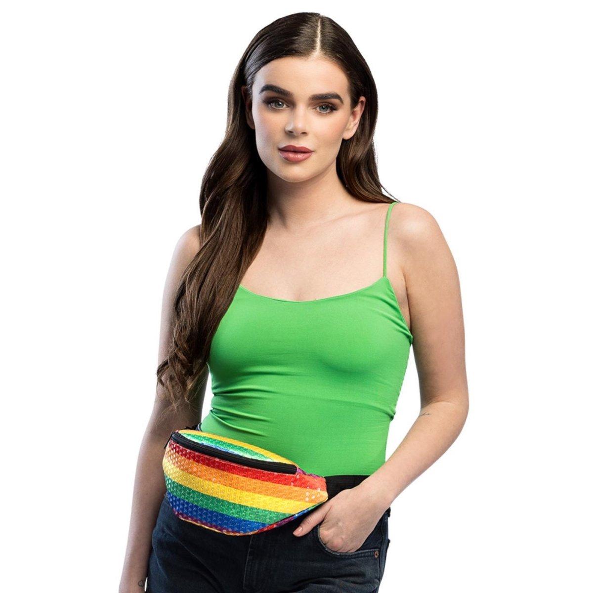 Boland - Sequin Waist Bag (Rainbow) - Adult - Fancy Dress Central