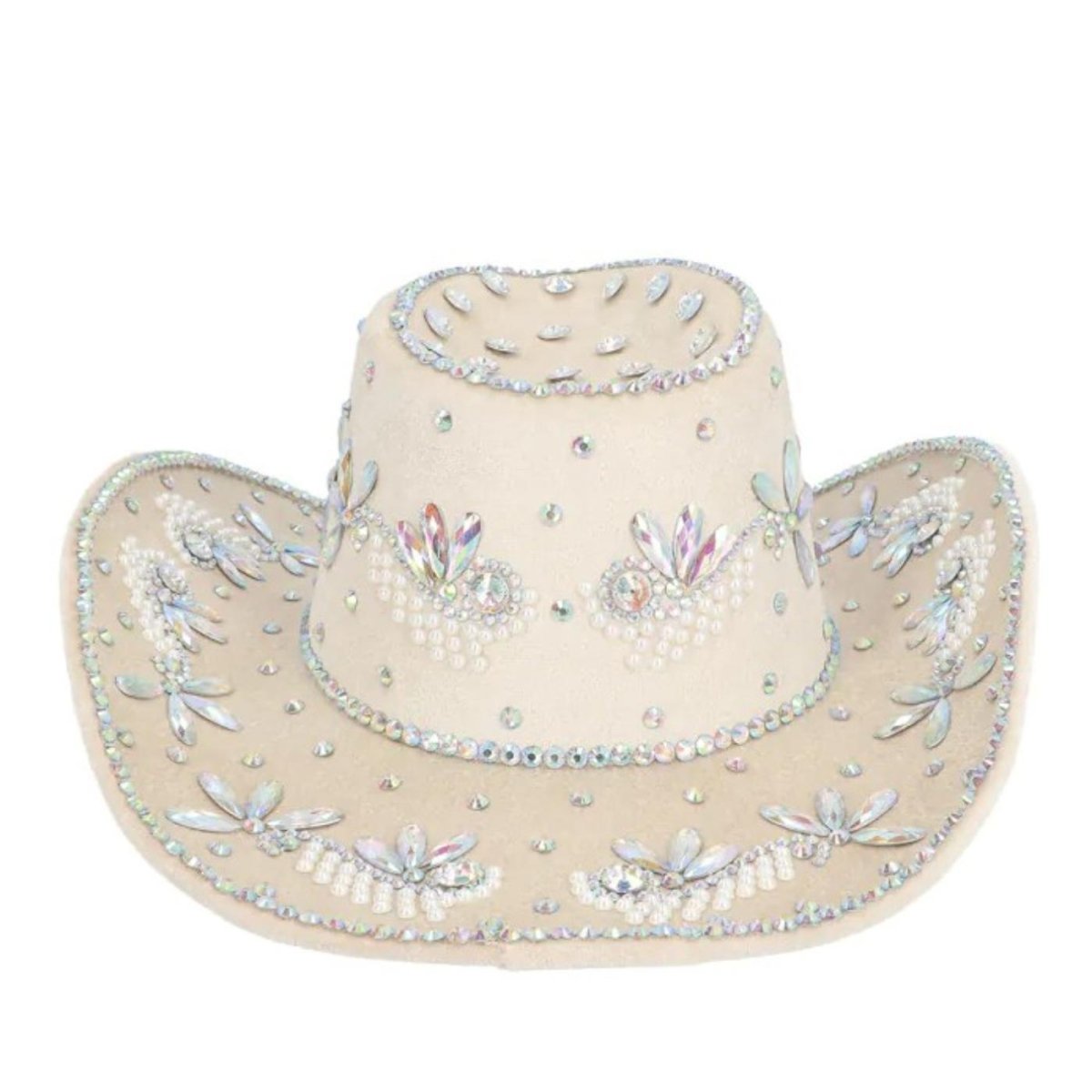Boland - Crystal Cowboy Hat (Beige) - Adult - Fancy Dress Central