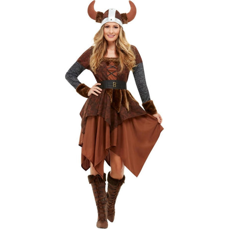 Smiffys - Viking Barbarian Queen Costume - Women - Fancy Dress Central