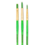 Colart - Face Paint Starter Brushes (3 Pack) - Green - Fancy Dress Central