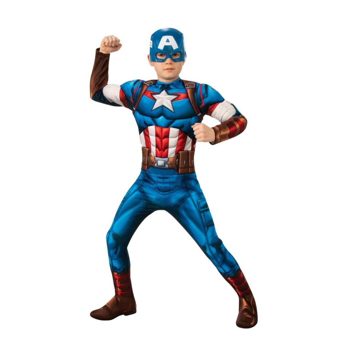 Rubies - Captain America Deluxe Costume - Boys - Fancy Dress Central