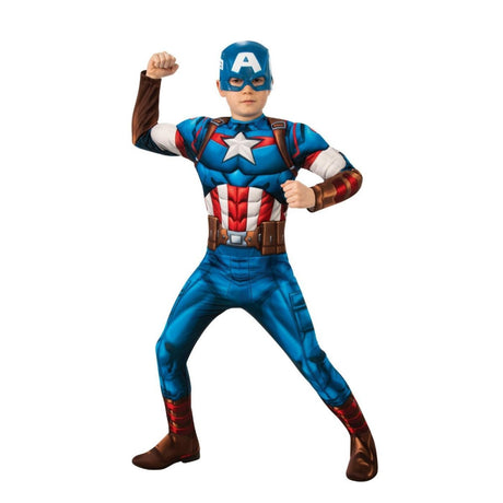 Rubies - Captain America Deluxe Costume - Boys - Fancy Dress Central