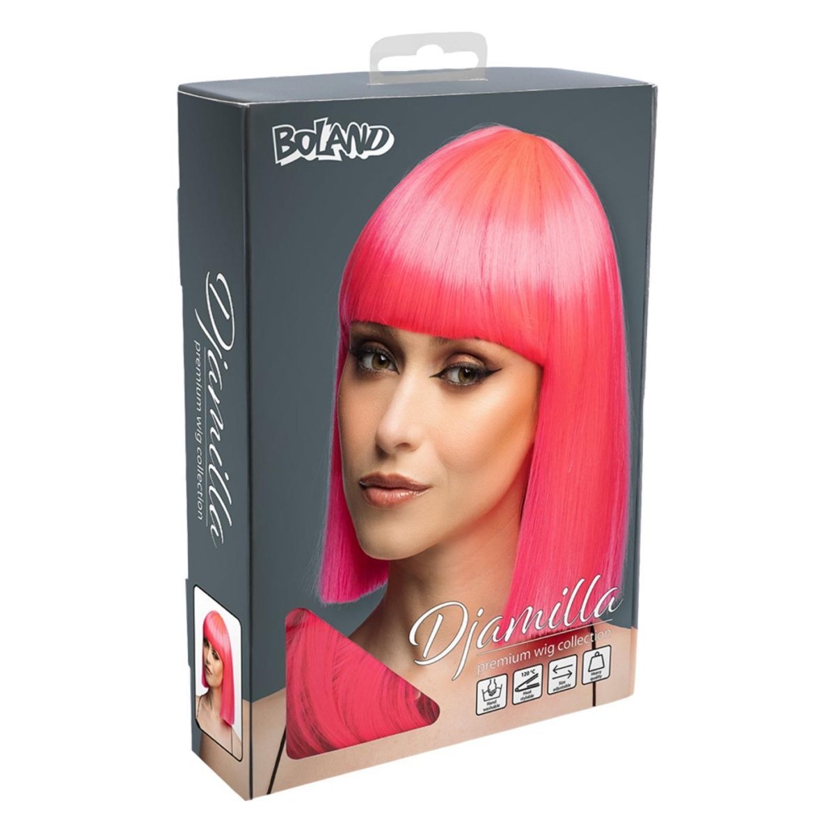 Fancy Dress Central - Bob Wig with Fringe (Pink) - Adult - Fancy Dress Central