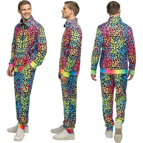 Boland - Leopard Art Dude Shell Suit Costume - Men - Fancy Dress Central