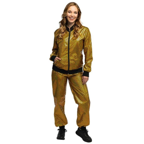 Boland - Disco Diamond Babe Shell Suit Costume (Gold) - Women - Fancy Dress Central