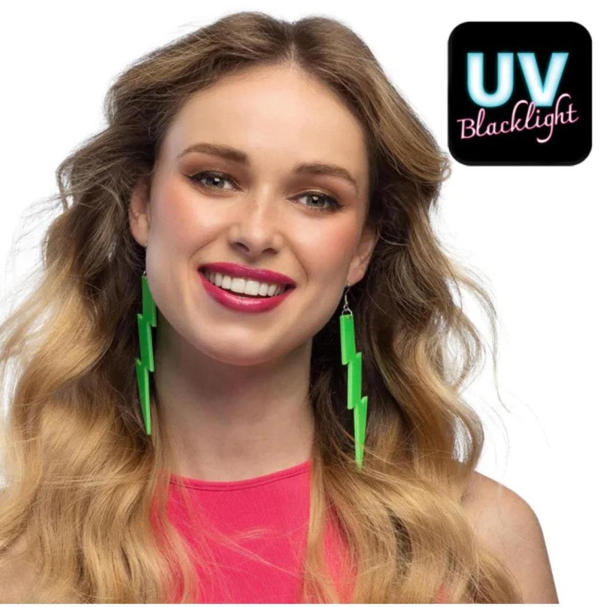 Boland - Lightning Flash Earrings (Green) - Women - Fancy Dress Central