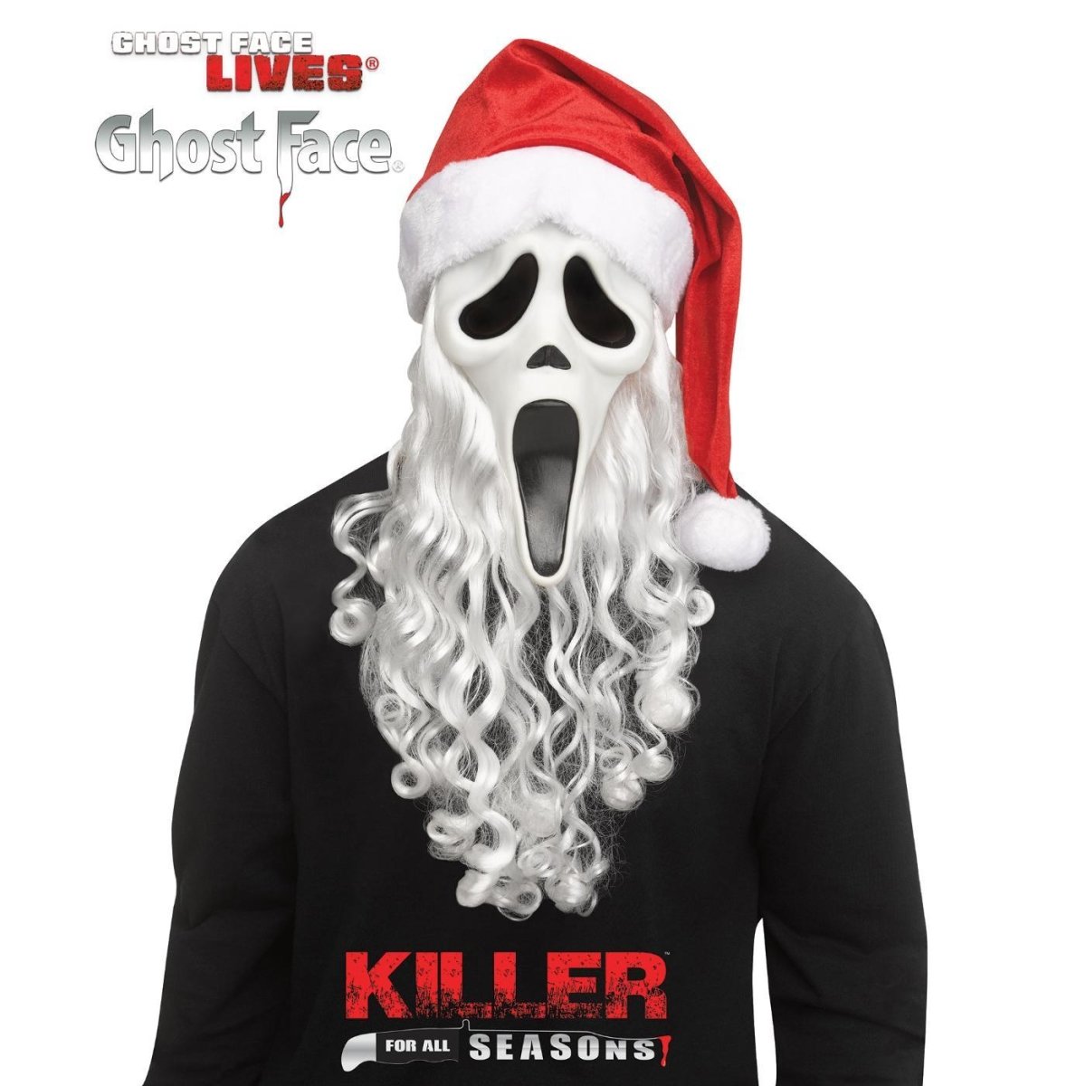 Wicked Costumes - Ghost Face Santa Mask - Adult - Fancy Dress Central