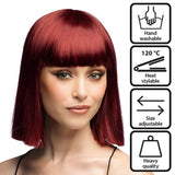 Fancy Dress Central - Bob Wig with Fringe (Brown) - Adult - Fancy Dress Central