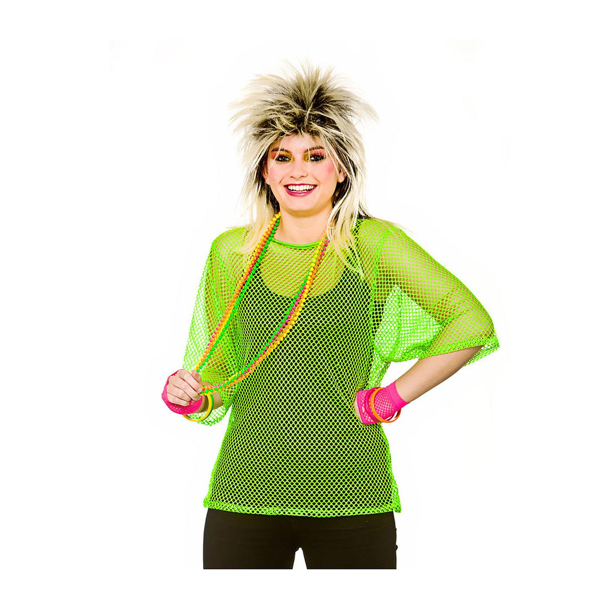Short Sleeved Mesh Top (Neon Green) - Women