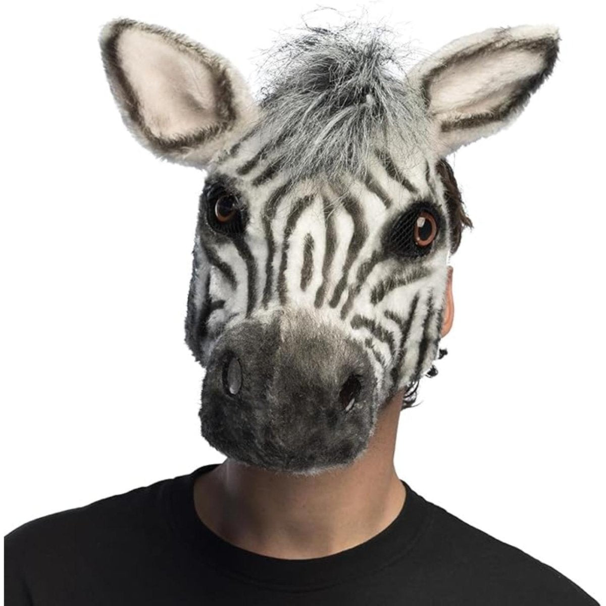 Boland - Zebra Plush Half Mask - Adult - Fancy Dress Central