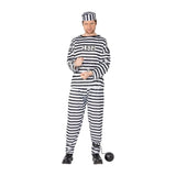 Smiffys - Black & White Convict Costume - Men - Fancy Dress Central