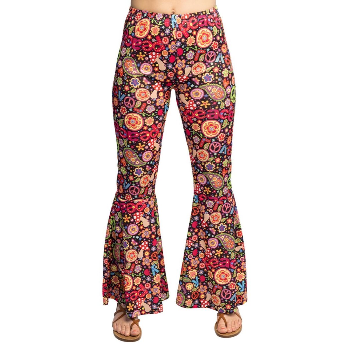 Boland - Flower Power Flare Trousers - Women - Fancy Dress Central