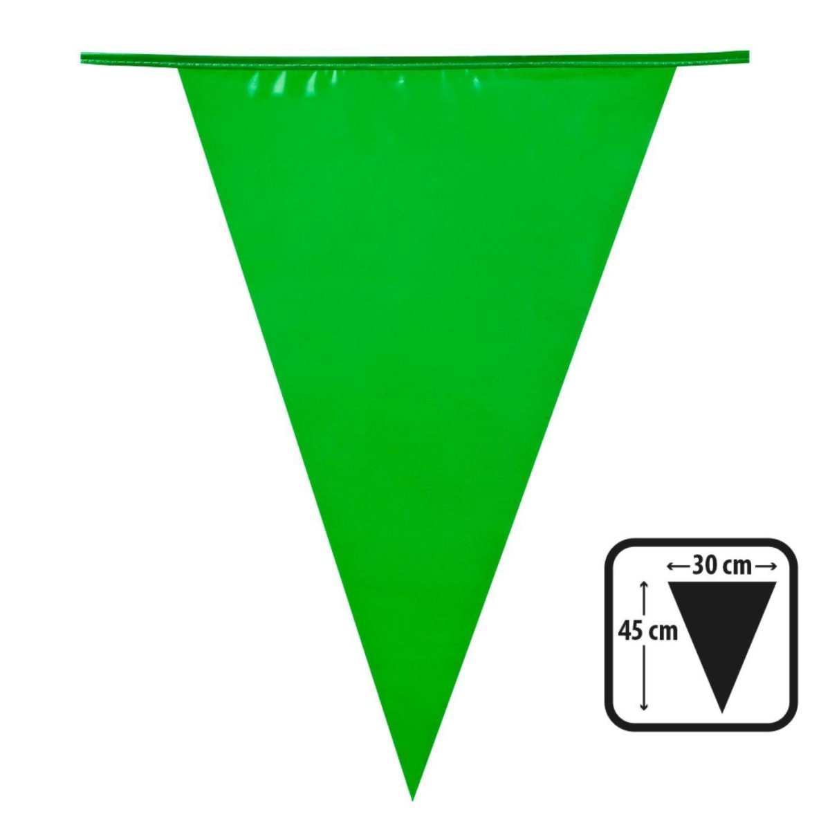 Boland - 10m Giant Coloured Triangular Bunting (Green) - Fancy Dress Central