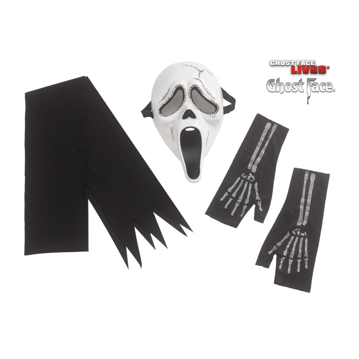 Wicked Costumes - Skele- Stone Ghost Face Costume - Girls - Fancy Dress Central