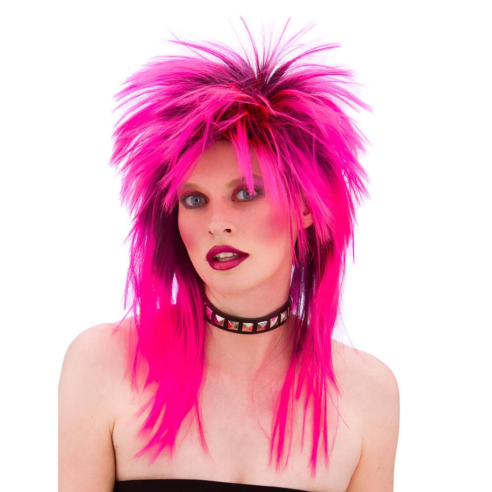 80s Rocker Wig (Pink) - Adult