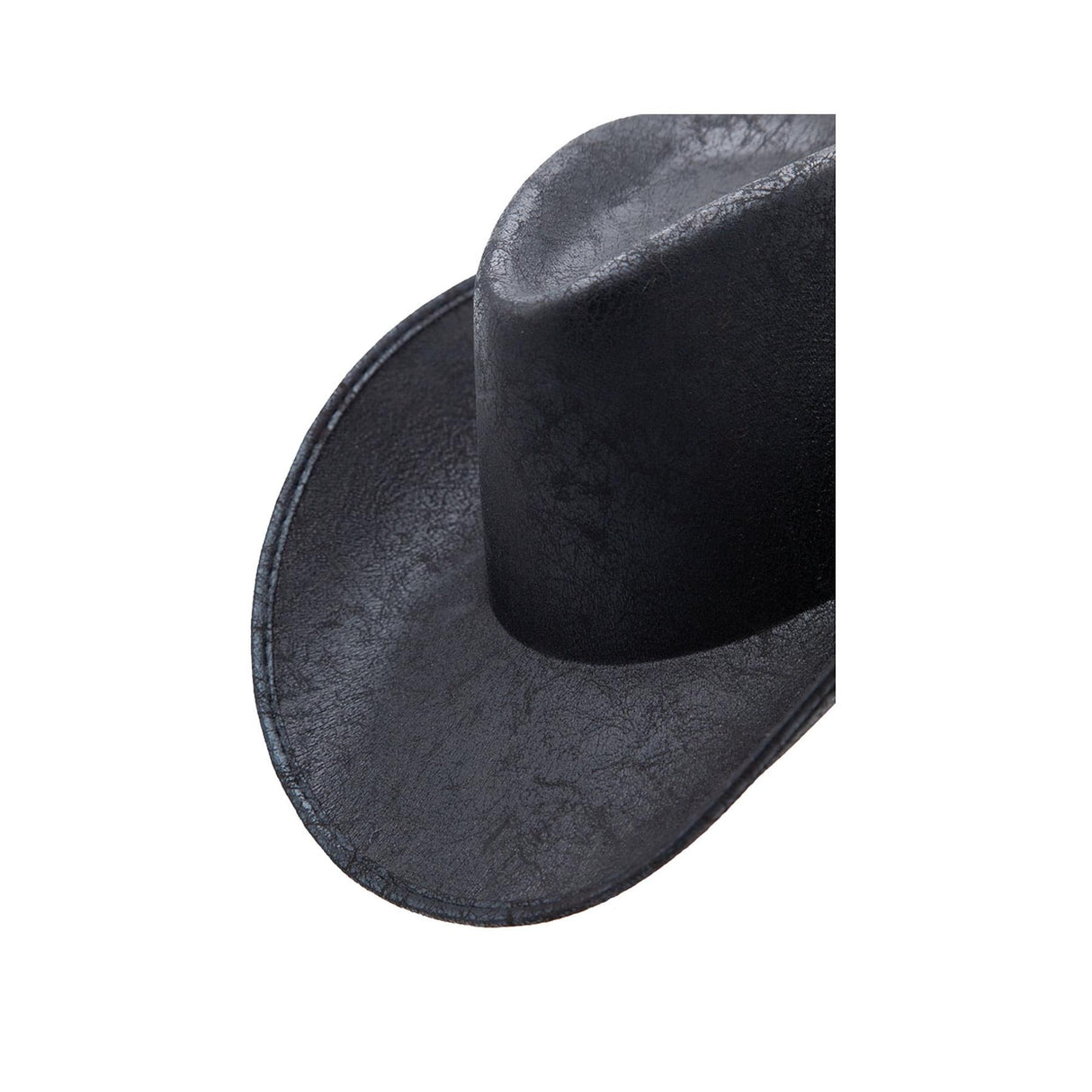 Faux Aged Leather Texan Cowboy Hat - Adult