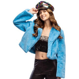 Boland - Fluffy Rave Jacket (Turquoise) - Women - Fancy Dress Central
