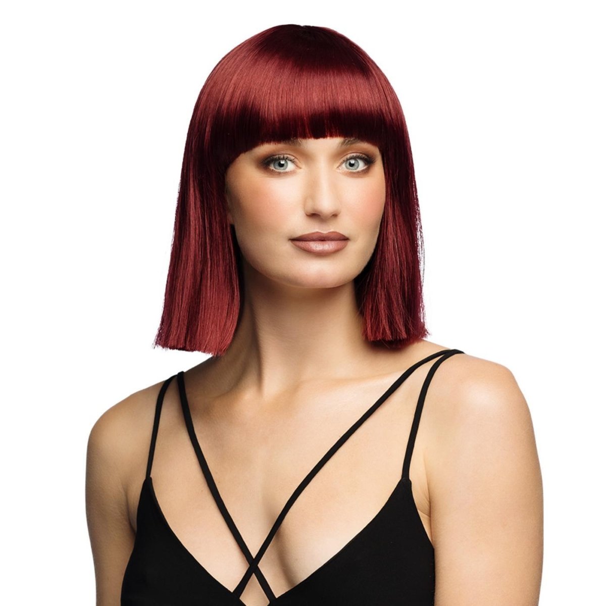 Fancy Dress Central - Bob Wig with Fringe (Brown) - Adult - Fancy Dress Central