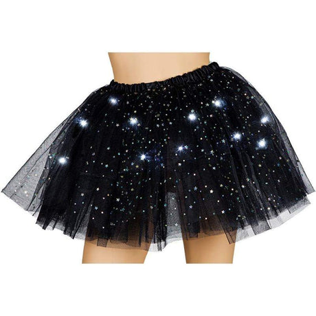 Wicked Costumes Ltd - Light Up Sparkle Tutu (Black) - Women - Fancy Dress Central