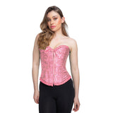 Satin Patterned Corset (Baby Pink) - Women