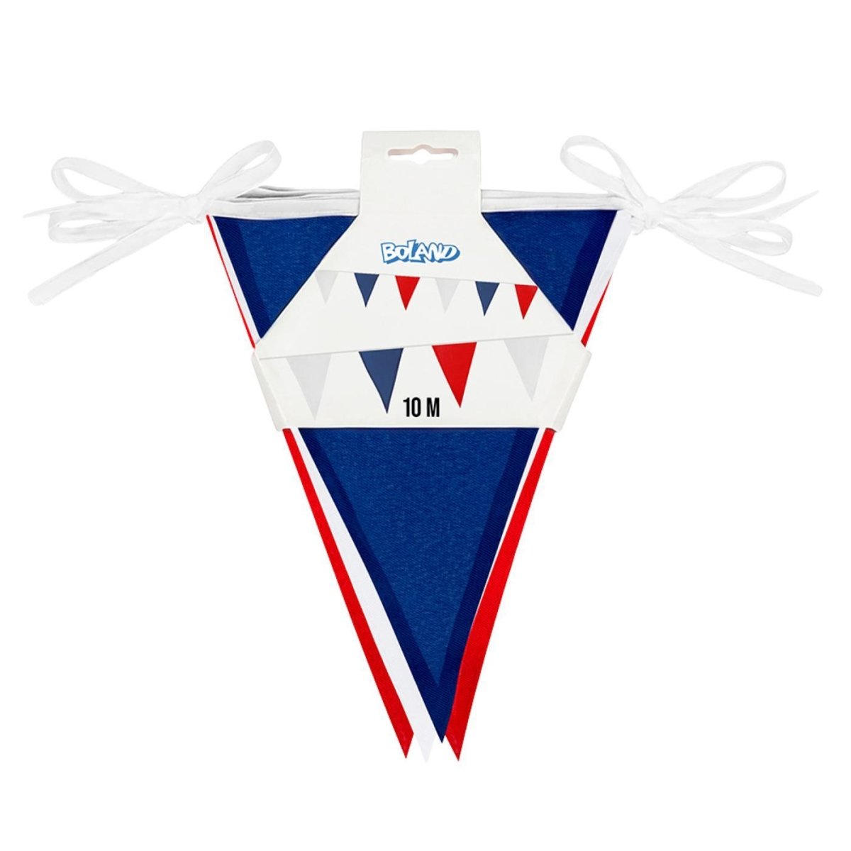 Boland - 10m Tri - Colour Fabric Triangular Bunting - Fancy Dress Central