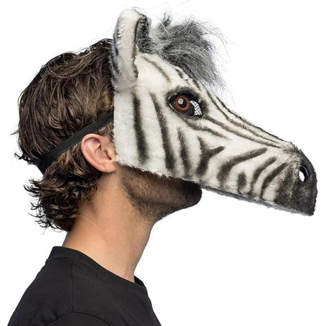 Boland - Zebra Plush Half Mask - Adult - Fancy Dress Central