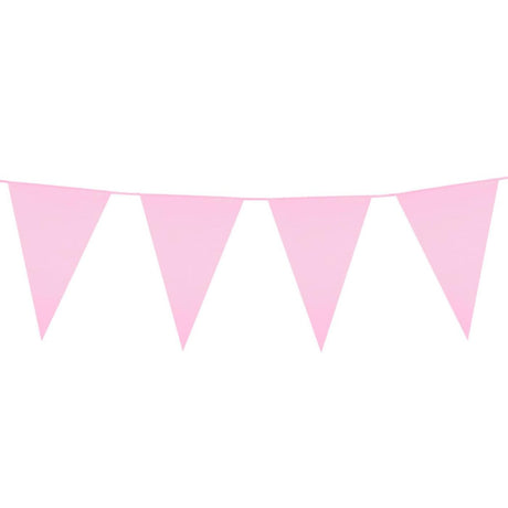 Boland - 10m Giant Coloured Triangular Bunting (Pink) - Fancy Dress Central