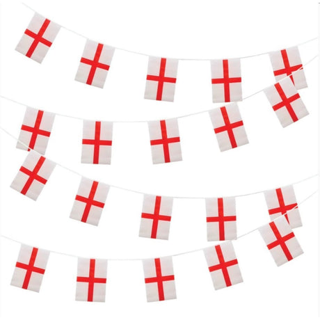 Wicked Costumes - 10m World Country Flag Rectangle Bunting (England) - Fancy Dress Central