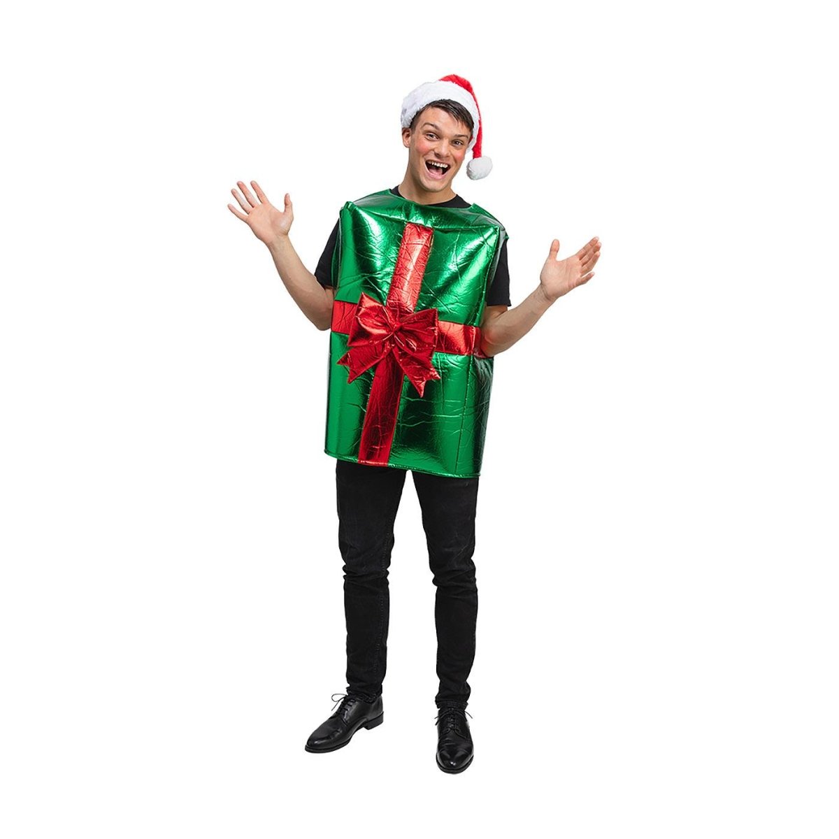 Wicked Costumes - Christmas Gift Costume (Green & Red) - Adult - Fancy Dress Central