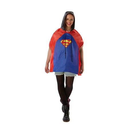 Rubies - Superman Shower Proof Poncho - Adult - Fancy Dress Central