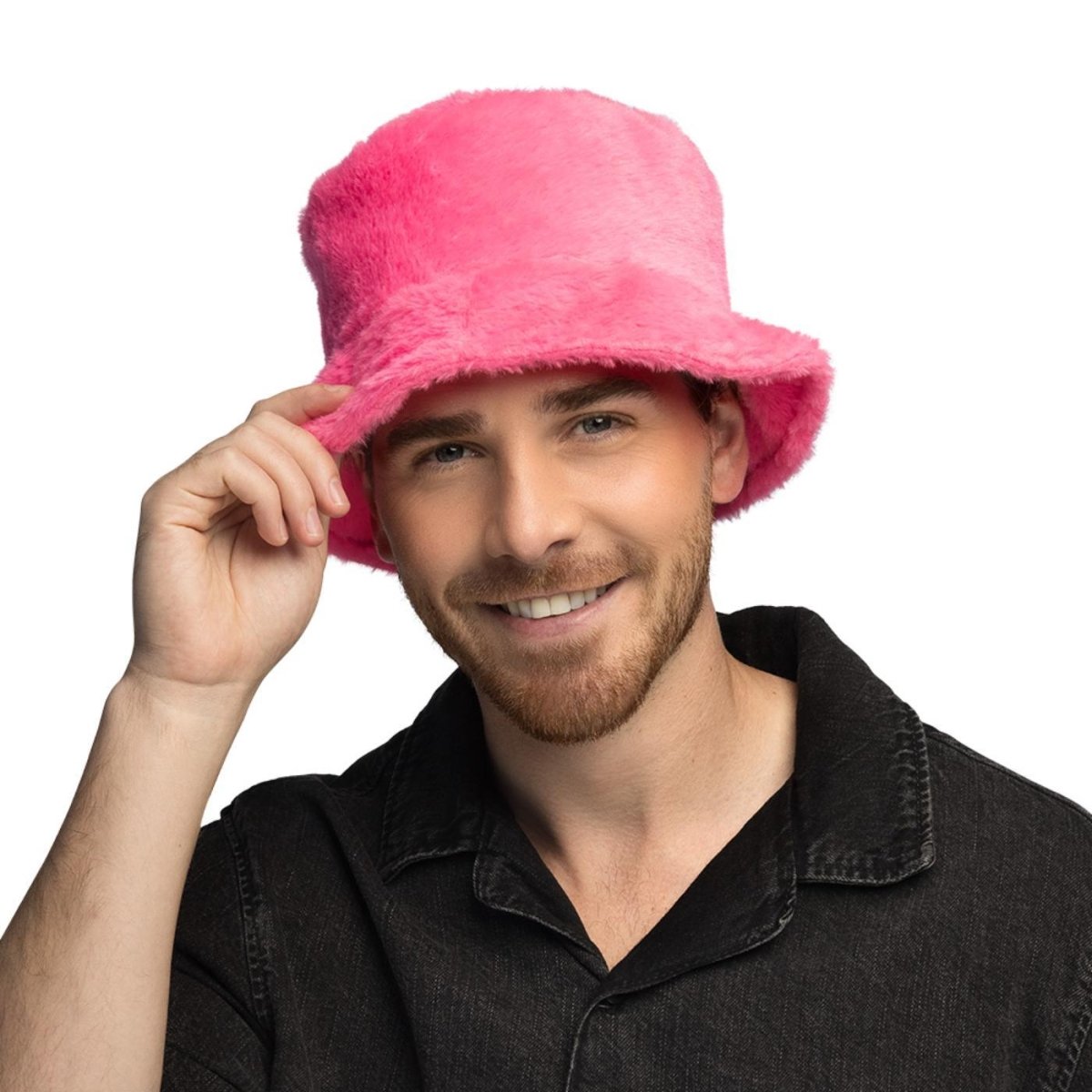 Boland - Rave Plush Bucket Hat (Pink) - Adult - Fancy Dress Central