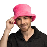 Boland - Rave Plush Bucket Hat (Pink) - Adult - Fancy Dress Central