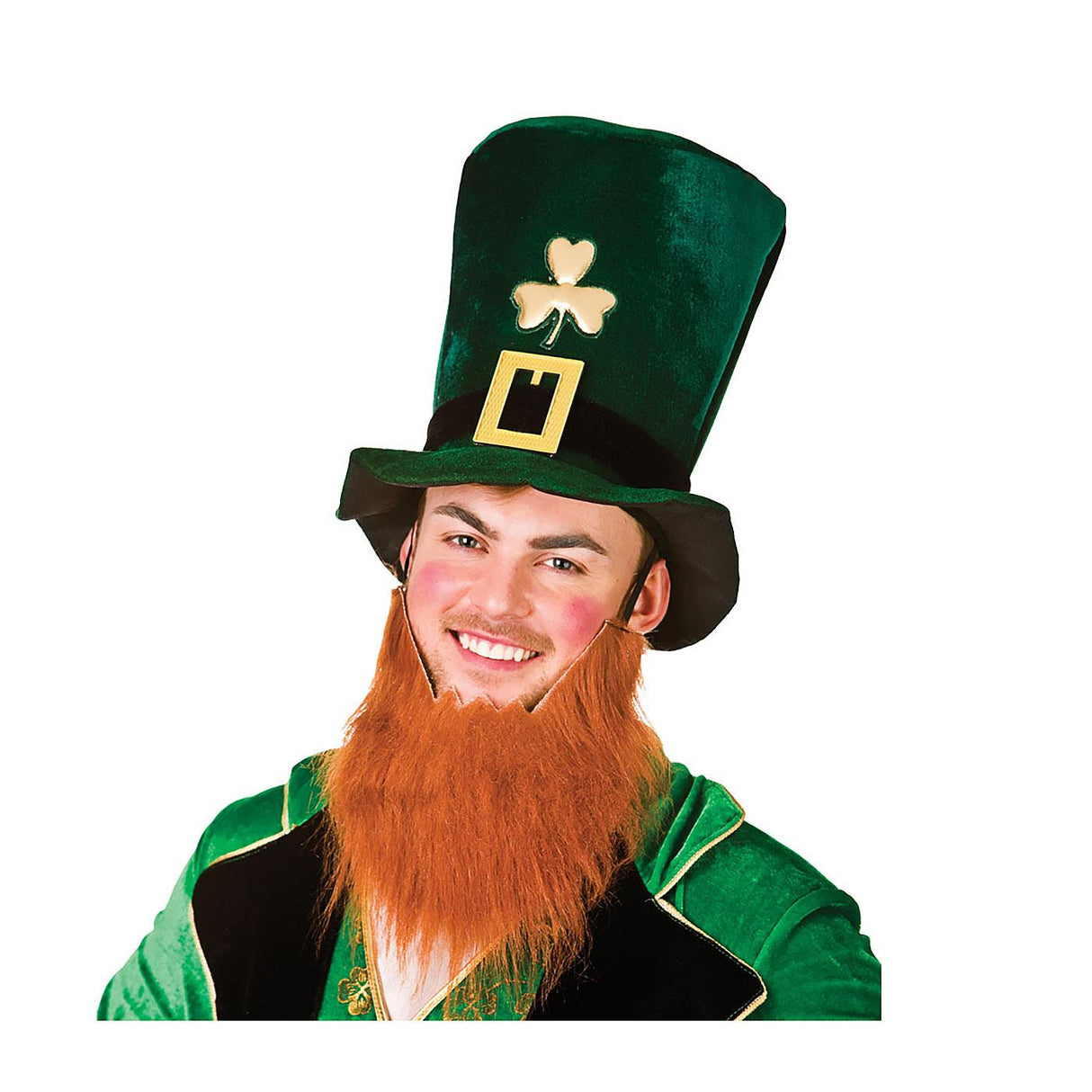 St Patricks Top Hat with Beard - Adult