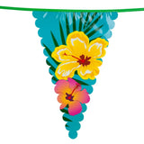 Boland - 6m Giant Hibiscus Hawaiian Triangular Bunting - Fancy Dress Central