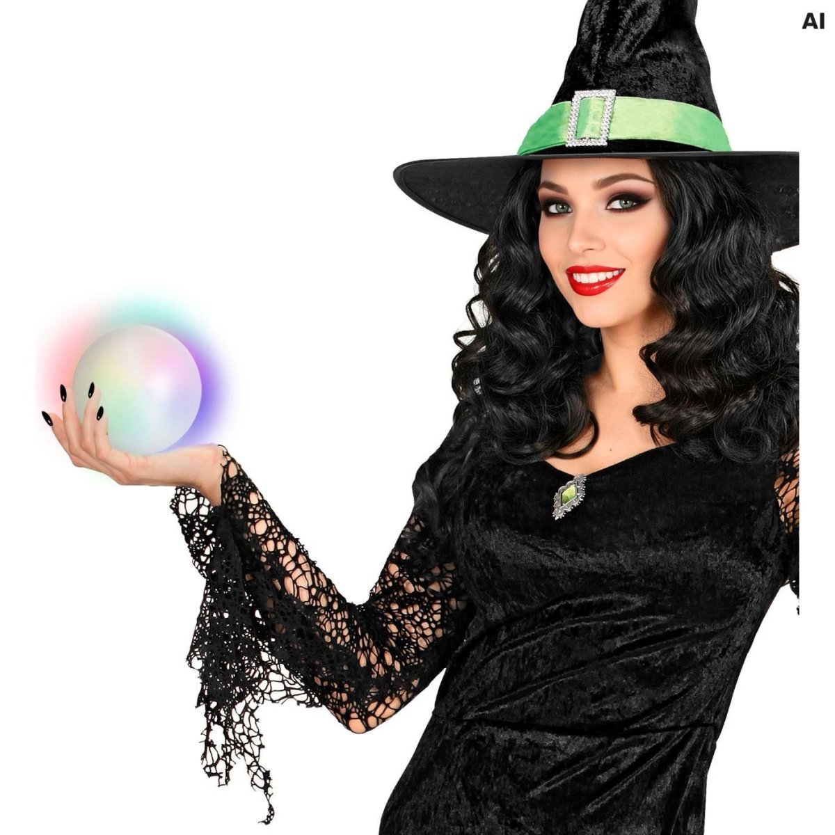 Widmann - Colour Changing Light Up Crystal Ball - Fancy Dress Central