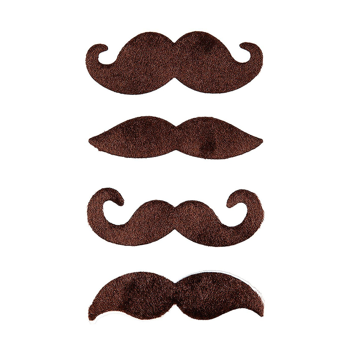 Brown Funny Moustaches (4 Pack) - Adult